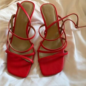 Ann Taylor Red Strappy Heels